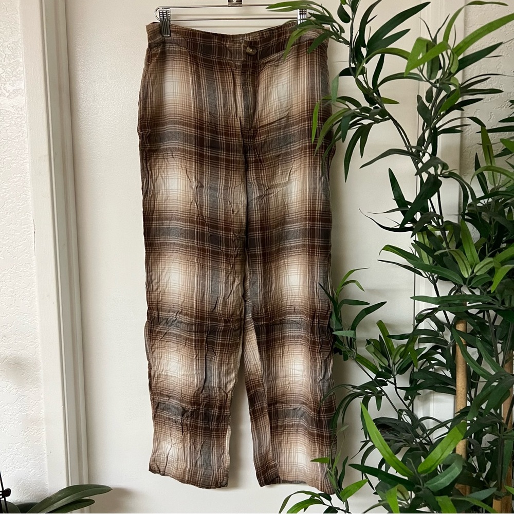 Vintage American Eagle Plaid Flowy Pants